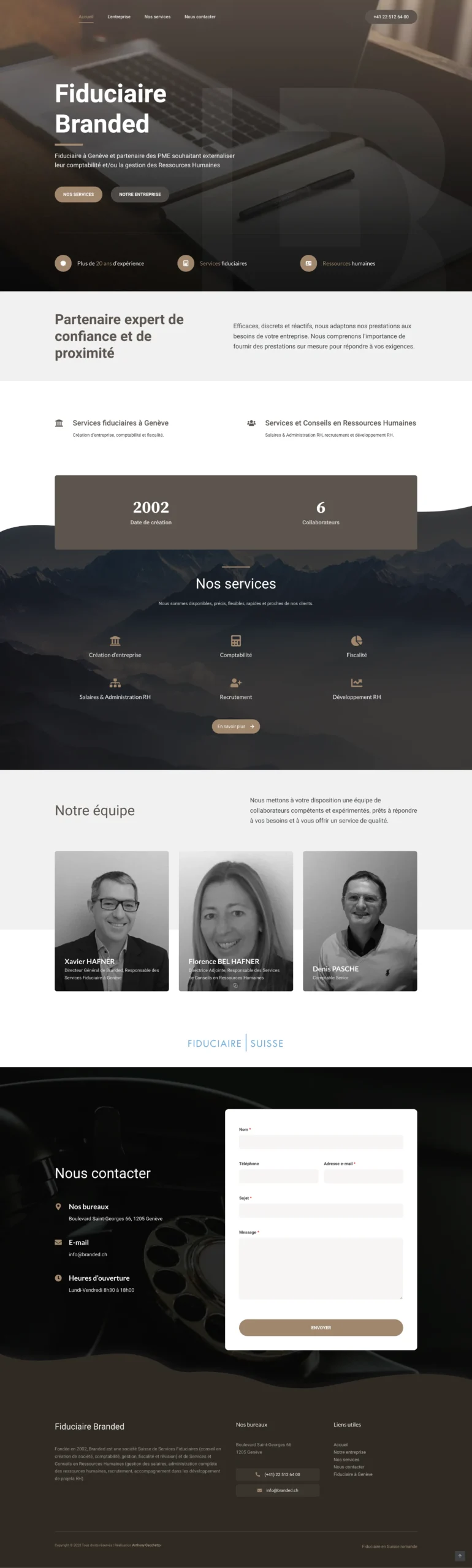 Réalisation du site web d’une fiduciaire à Genève