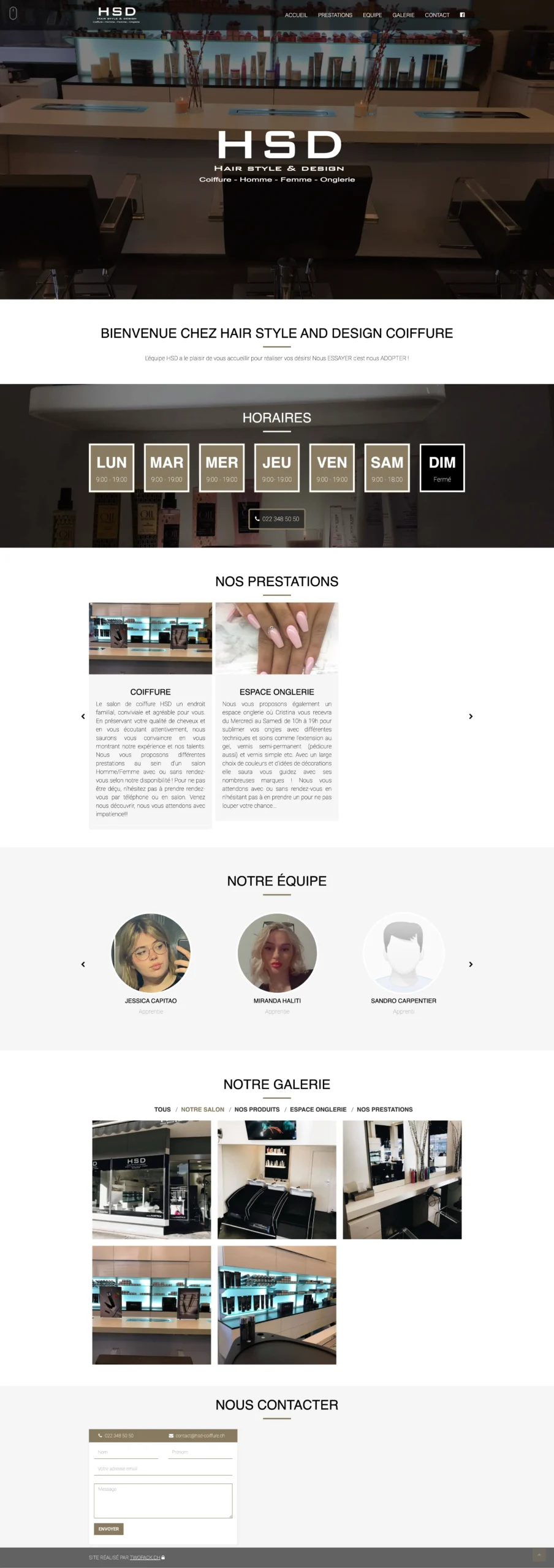 Création du site internet d’un salon de coiffure