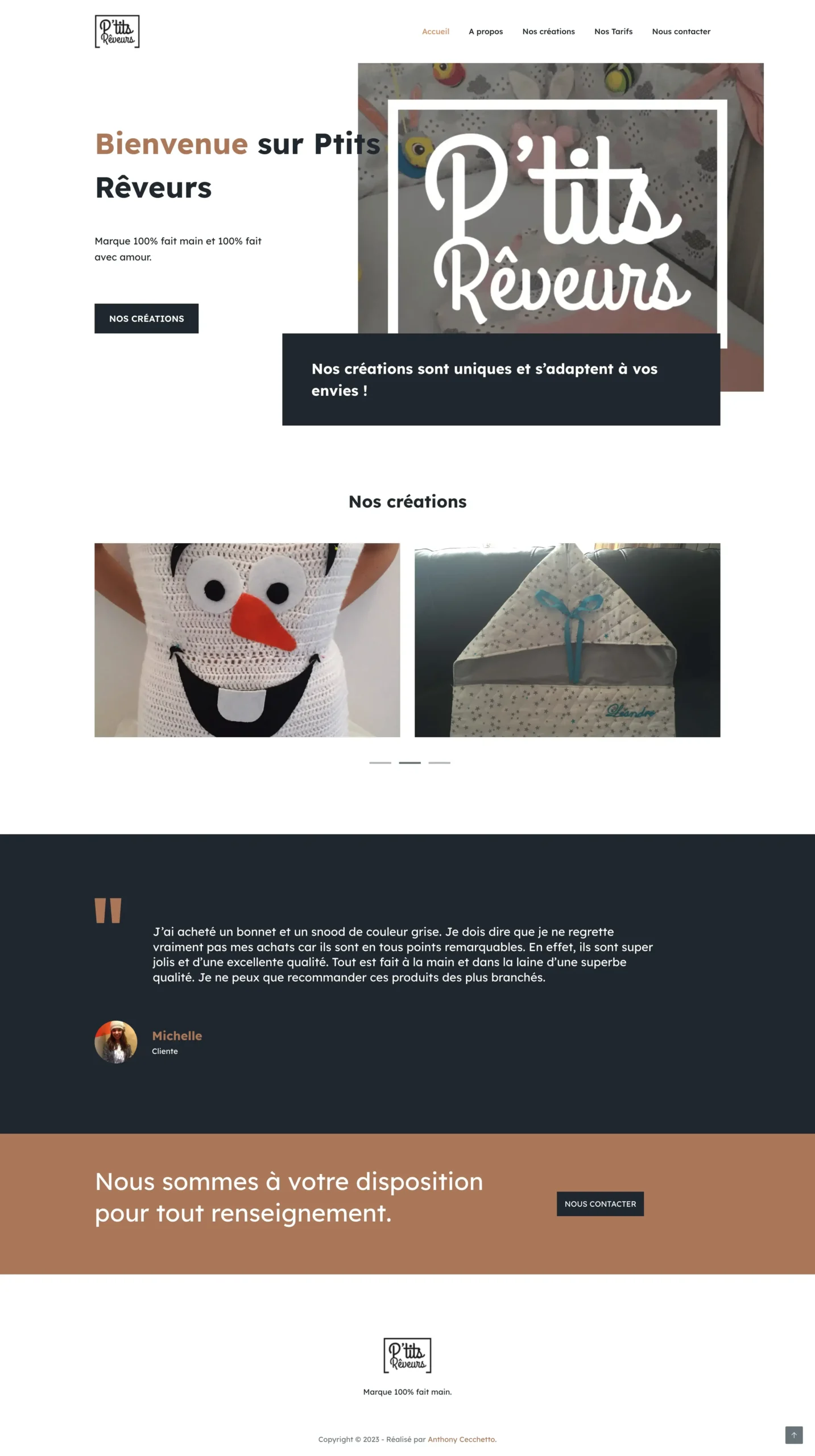 Réalisation du site internet pour une marque vestimentaire